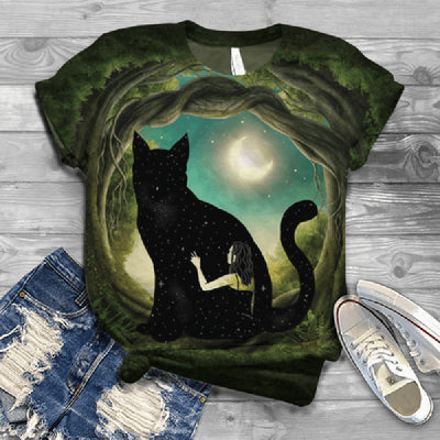 Playera Estampado Gato para Mujer - Manga Corta - Image 10