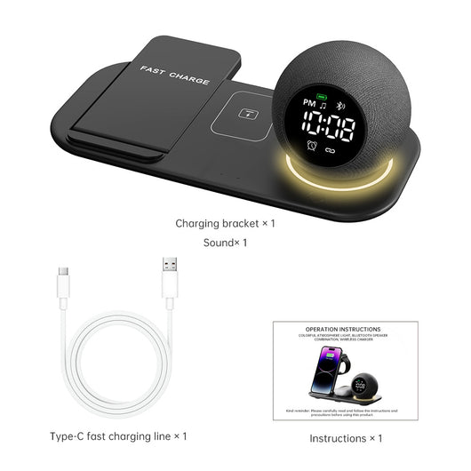 Reloj Despertador Multifuncional con Luz Ambiente, Ruido Blanco y Parlante Bluetooth - Image 4