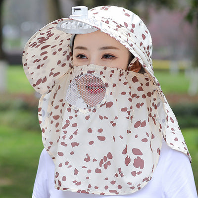 Sombrero de Recolección con Máscara Facial y Estampado Moteado - Image 6