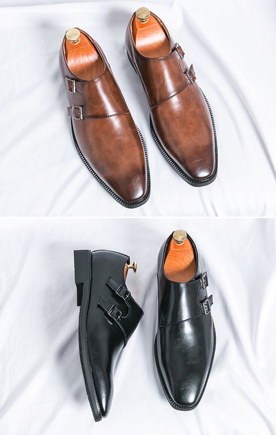 Zapatos Formales de Cuero para Hombre con Hebilla - Elegancia Profesional y Comodidad - Image 10