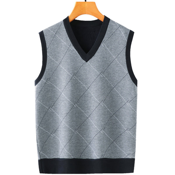 Chaleco Cardigan Hombre Primavera Otoño - Suéter Casual Edad Media