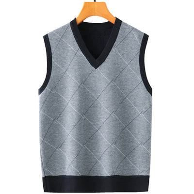 Chaleco Cardigan Hombre Primavera Otoño - Suéter Casual Edad Media
