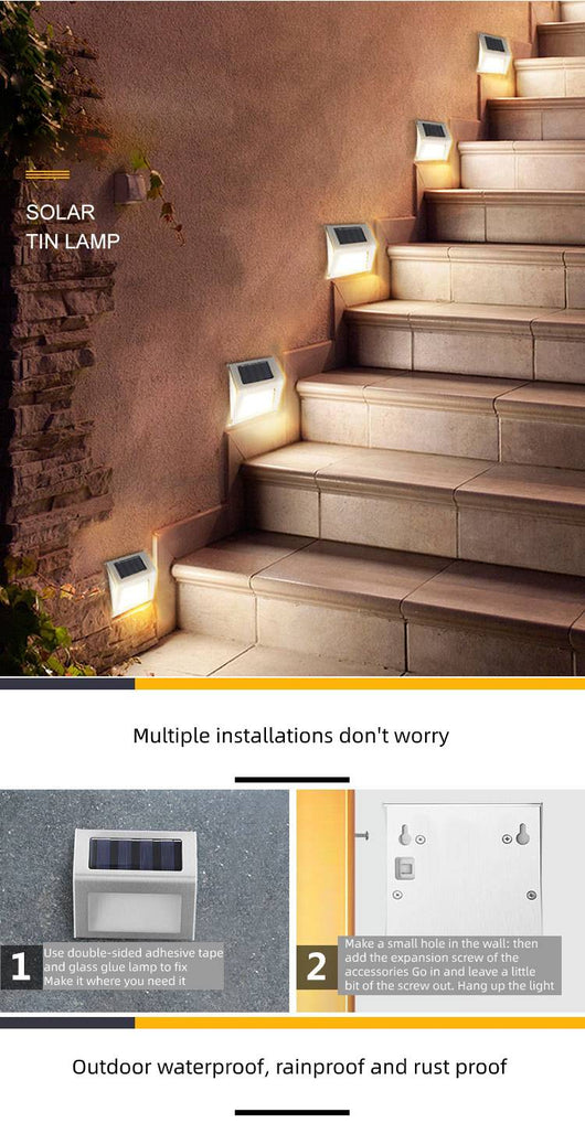 Lámpara Solar LED para Escaleras y Jardín - Luz Nocturna Inteligente - Image 5