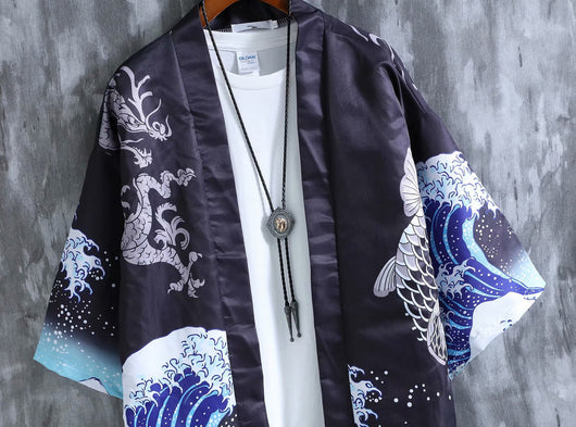 Cardigan Estilo Chino con Patrón de Olas - Image 5