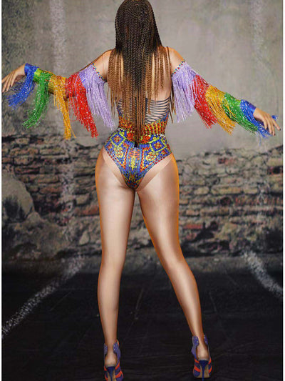 Jumpsuit con Strass y Borlas para Presentaciones en Discoteca - Image 4
