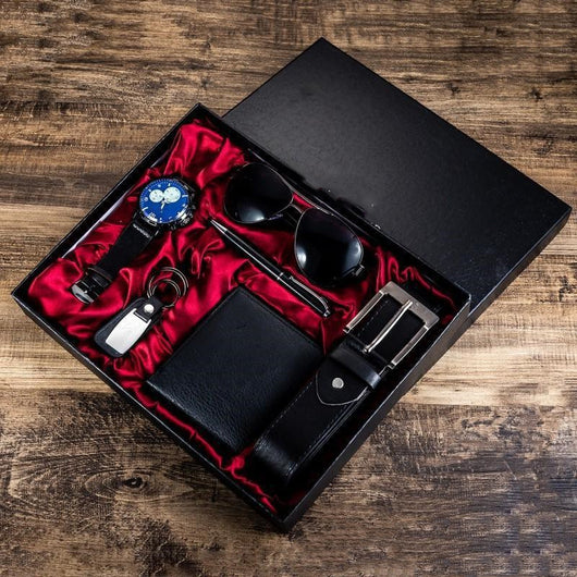 Estuche de Lujo para Hombre: Set 6 en 1 con Gafas de Sol, Cinturón, Reloj, Billetera - Image 5