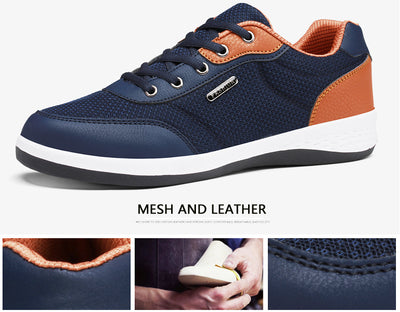 Zapatos Deportivos Casuales para Hombre - Zapatillas de Cuero Microfibra con Cordones Otoño - Image 14