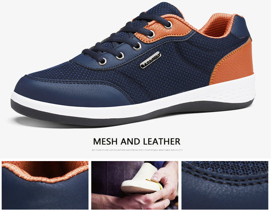 Zapatos Deportivos Casuales para Hombre - Zapatillas de Cuero Microfibra con Cordones Otoño - Image 14
