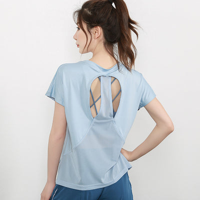 Playera Deportiva de Manga Corta Primavera Verano para Yoga y Fitness - Image 6