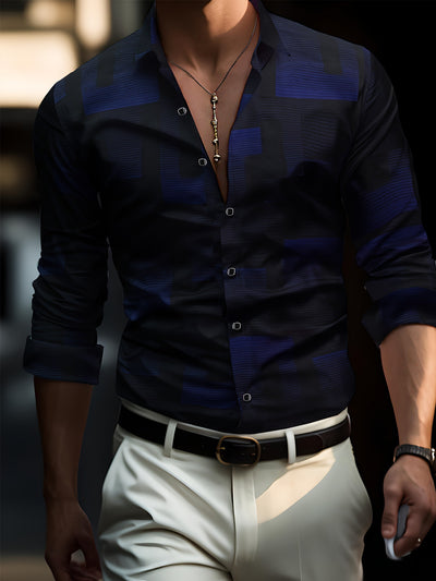 Camisa Masculina con Impresión 3D de Tendencia Digital - Image 11