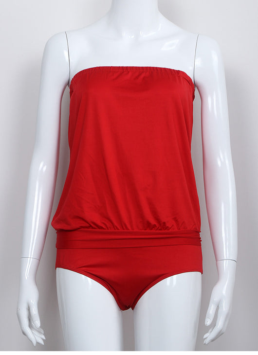 Traje de Baño Enterizo Escote Palabra de Honor - Diseño Minimalista y Versátil - Image 12