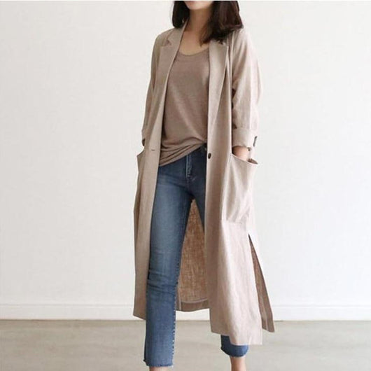 Traje Largo de Algodón y Lino para Mujer - Image 4