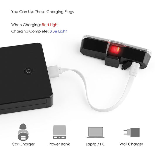 Luz Trasera LED Roja y Azul USB para Bicicleta de Montaña - Image 2