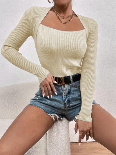 Blusa Ajustada de Punto Manga Larga para Mujer - Image 22