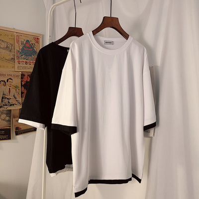 Blusa Suelta Versátil de Cuello Redondo y Manga Corta