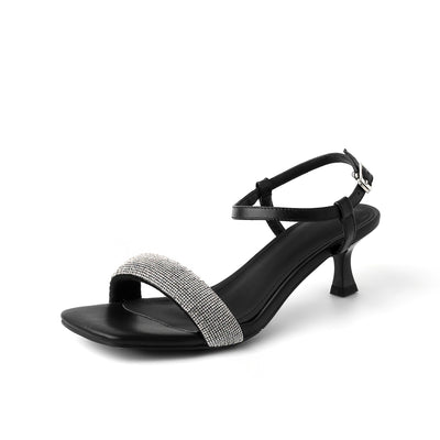 Sandalias Elegantes de Tacón Cuadrado con Strass y Punta Abierta - Image 3