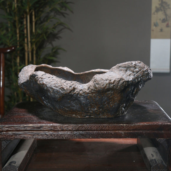 Maceta Decorativa Luna de Piedra Púrpura para Mesa