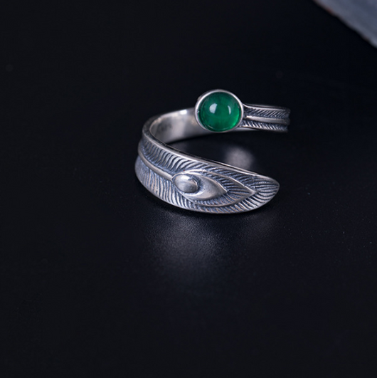 Anillos de Plata 925 con Diseño de Cola de Pavo Real - Image 2