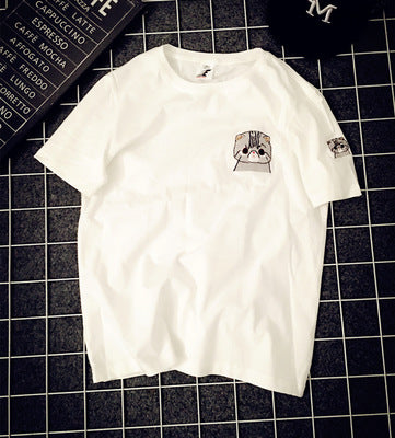Camiseta Coreana Bordada Manga Corta - Estilo BF Unisex para Parejas - Image 3