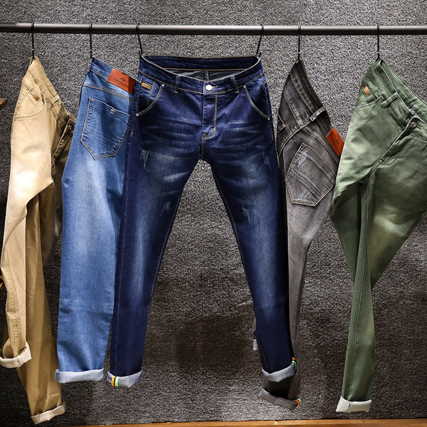 Jeans de Moda Primavera Hombre - Pantalones Elásticos Ajustados Europeos