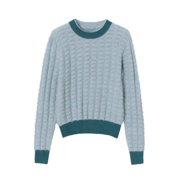 Suéter Retro de Combinación de Colores para Mujer