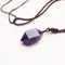 Natural Amethyst Hexagonal Pendant Purple