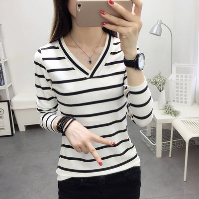 Blusa Cuello V Manga Larga Estilo Coreano - Image 3
