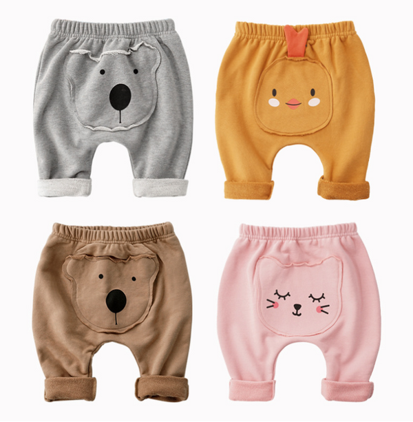 Pantalones para bebé con parches de dibujos animados