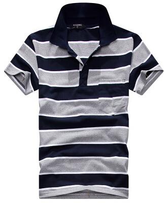 Camiseta Hombre Cuello Rayado Manga Corta con Bolsillo Real - Image 15