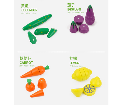 Juguete de Corte Magnético de Frutas y Verduras con Música en Madera - Image 9