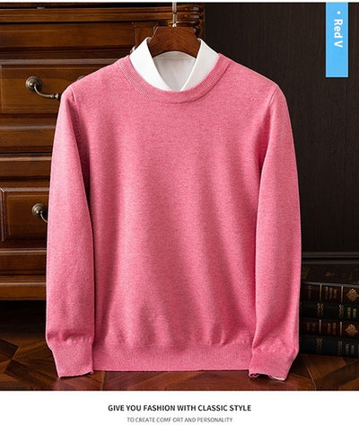Suéter Holgado de Cuello Redondo para Hombre - Manga Larga Casual y Profesional - Image 25