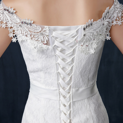 Vestido de Novia Cola Sirena Hombro Único Ajustado - Image 5