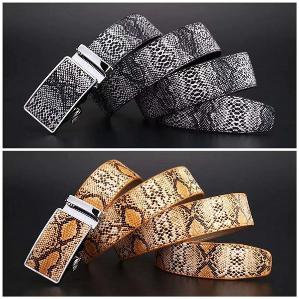 Cinturón de Cuero Vintage para Hombre con Hebilla Automática