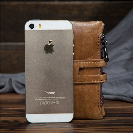 Billetera de Cuero Encerado para Hombre con Doble Cierre y Protección Antirrobo - Image 11