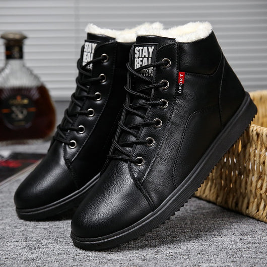 Botas Martin de Algodón para Hombre con Forro de Terciopelo