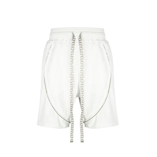 Shorts de Algodón Terry Blanco Puro con Cordón Ajustable para Hombre - Image 8