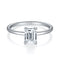 Moissanite Ring Rectangular Shaped Women S925 Plateado Platinum Plated M90D Size9