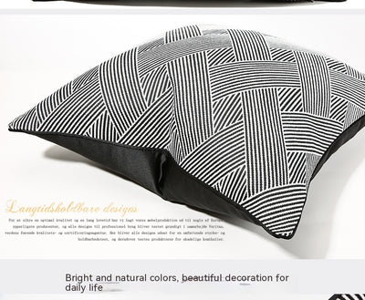 Funda de Almohada Rayas Blancas y Negras para Dormitorio y Sala - Image 13