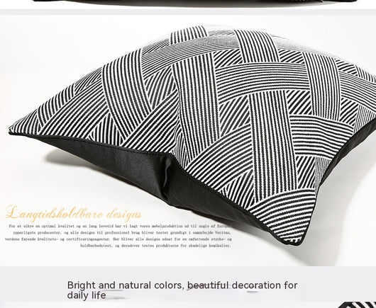 Funda de Almohada Rayas Blancas y Negras para Dormitorio y Sala - Image 13