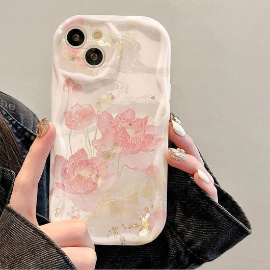 Funda para Celular con Diseño Minimalista de Loto en Tinta - Image 7