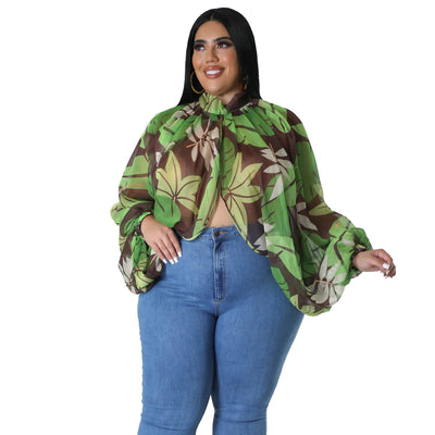 Blusa de Gasa Talla Grande con Cuello Redondo y Tirantes Ajustables - Image 4