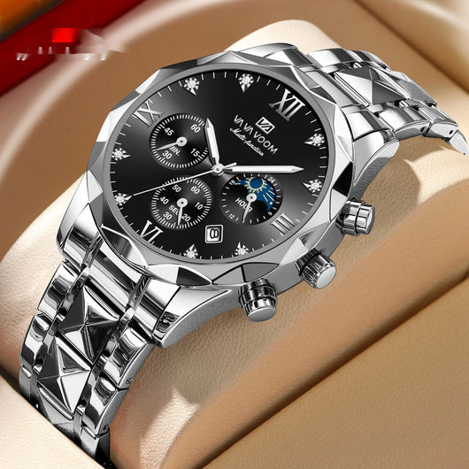 Reloj de Acero Tungsteno Resistente al Agua con Doble Calendario - Image 16