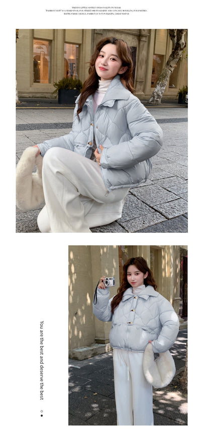 Abrigo Acolchado de Algodón con Diseño Rombo - Elegancia Casual y Confort - Image 14