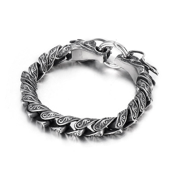Pulsera Masculina de Acero Titanio con Doble Cierre Personalizado