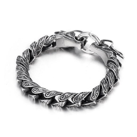 Pulsera Masculina de Acero Titanio con Doble Cierre Personalizado