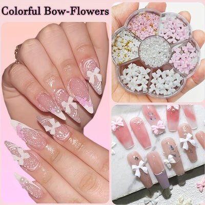 Adornos de Uñas de Resina Perla con Moño Mixto - Image 8