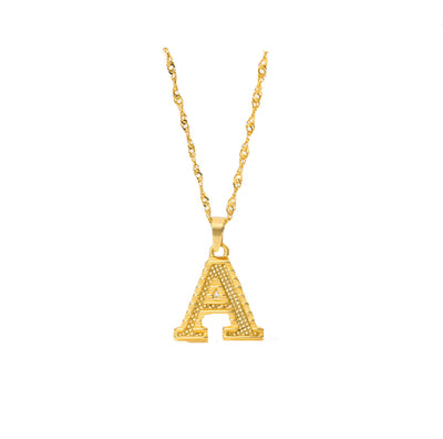 Collar con Colgante de 26 Letras Chapado en Oro