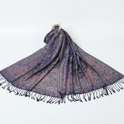 Bufanda Étnica Jacquard con Borlas de Cachemira - Image 27