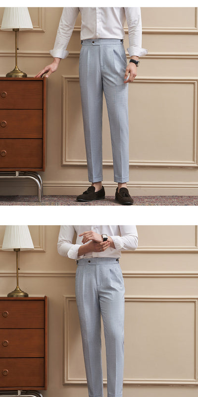 Pantalones Casuales Drapeados Slim-Fit para Hombre - Traje de Negocios - Image 17