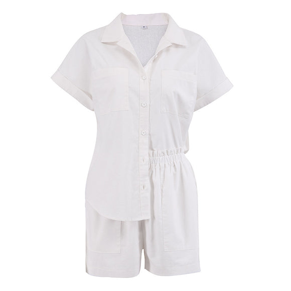Conjunto Casual de Blusa y Shorts para Mujer - Cómodo y Versátil